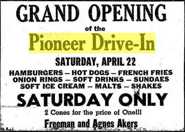 Pioneer Drive-In - Apr 20 1967 Opening